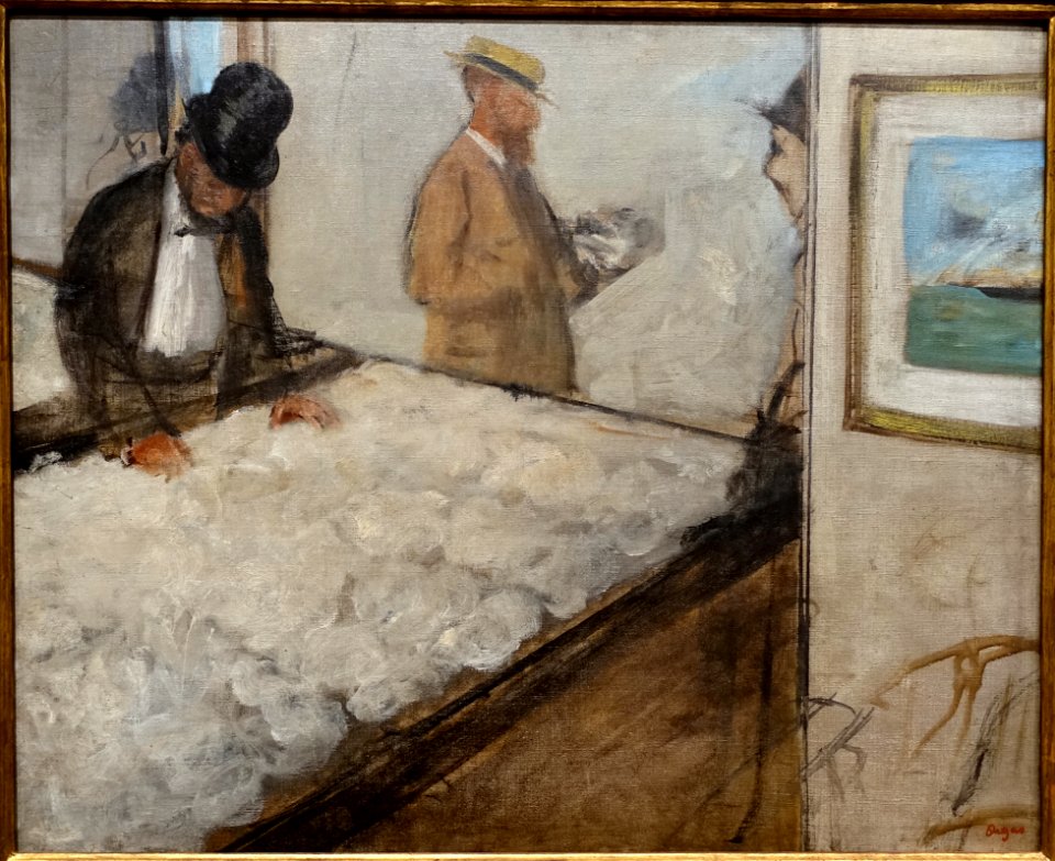 Cotton Merchants in New Orleans, by Hilaire-Germain-Edgar Degas, 1873, oil on linen - Fogg Museum - Harvard University - DSC01689