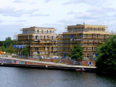 Construction site Daumstraße from Spandauer-See-Brücke 2019-07-04 07