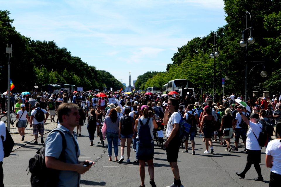 Conspiracy theorist protest Berlin Straße des 17 Juni 2020-08-01 04