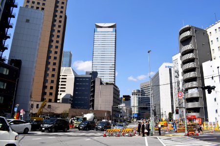 Construction works, maybe related to Toranomon Hills station?