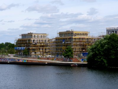 Construction site Daumstraße from Spandauer-See-Brücke 2019-07-04 01