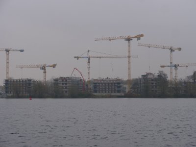 Construction site Daumstraße from other side of the Havel on 2019-11-21 03