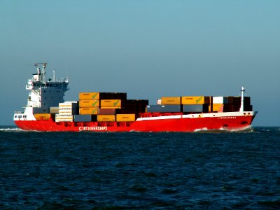 Containerships V - IMO 9141118 approaching Port of Rotterdam 29-Jan-2006