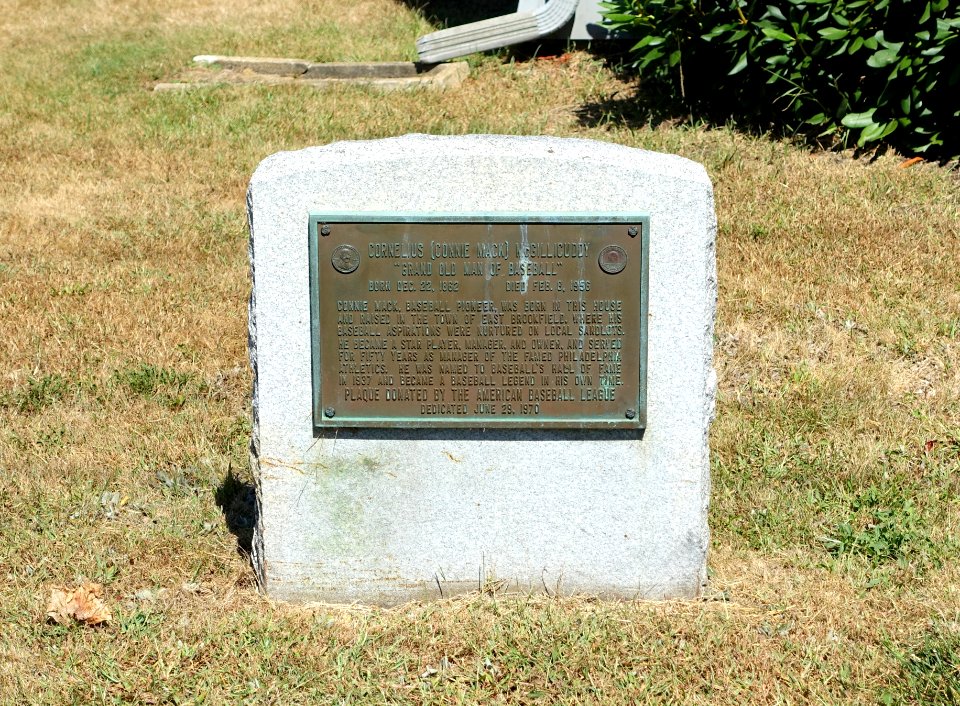 Connie Mack birthplace marker - Spencer, Massachusetts - DSC02331