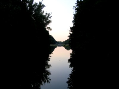 Connewitzer Wehr noch ohne Schleuse in Leipzig im August 2003