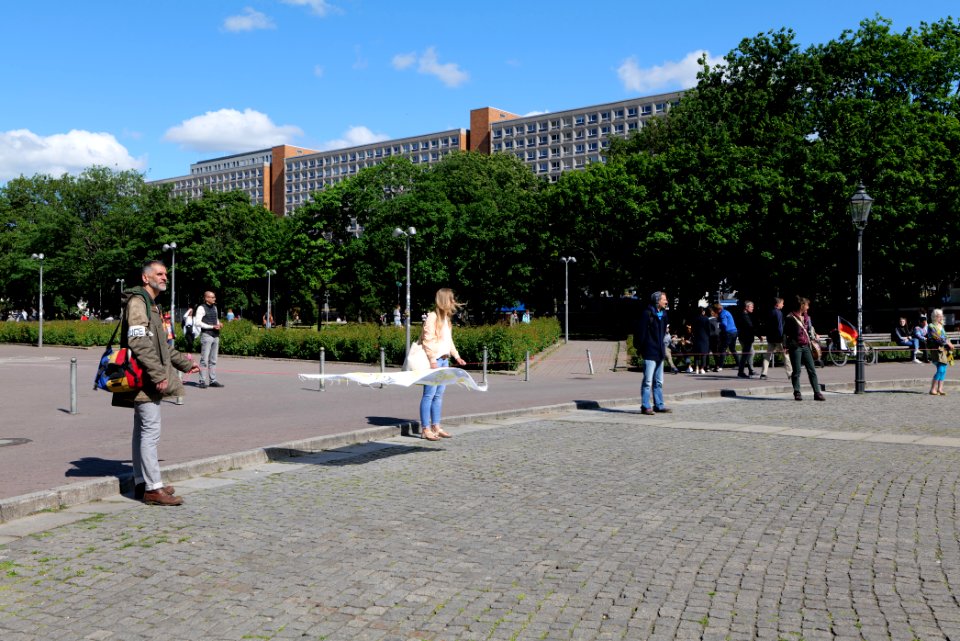 Conspiracy theorists at Neptunbrunnen 2020-05-30 01