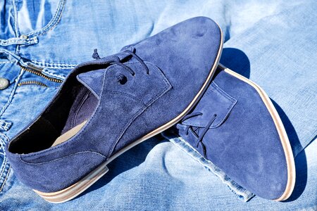 Suede shoe blue women's shoes