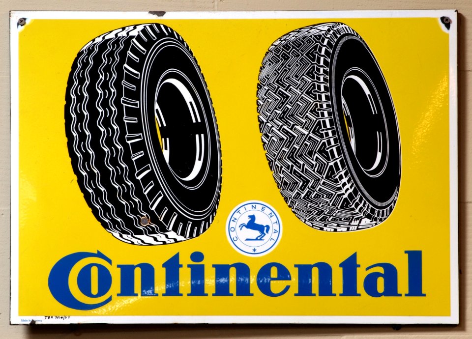Continental, Enamel advert sign at the den hartog ford museum pic-013