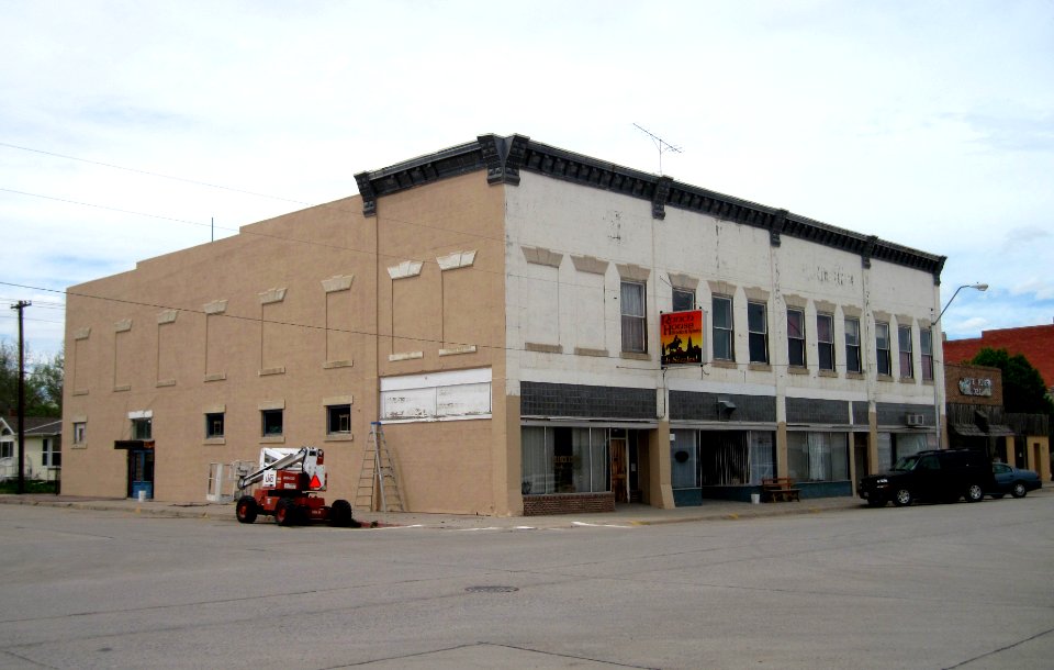 Co-operative Block Half-painted