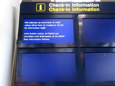 Copenhagen Airport all flights cancelled - 20 April 2010