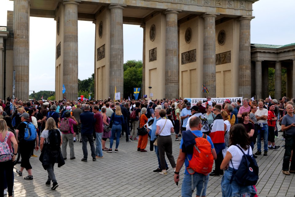 Conspiracist protest Brandenburg Gate Berlin 2020-08-28 21