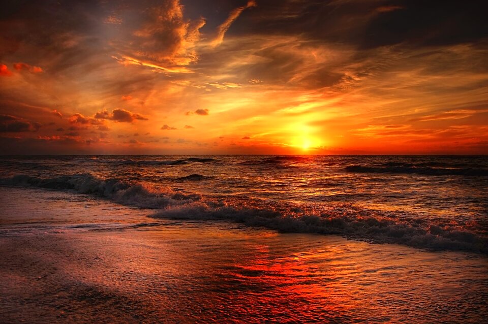 Sunset water abendstimmung