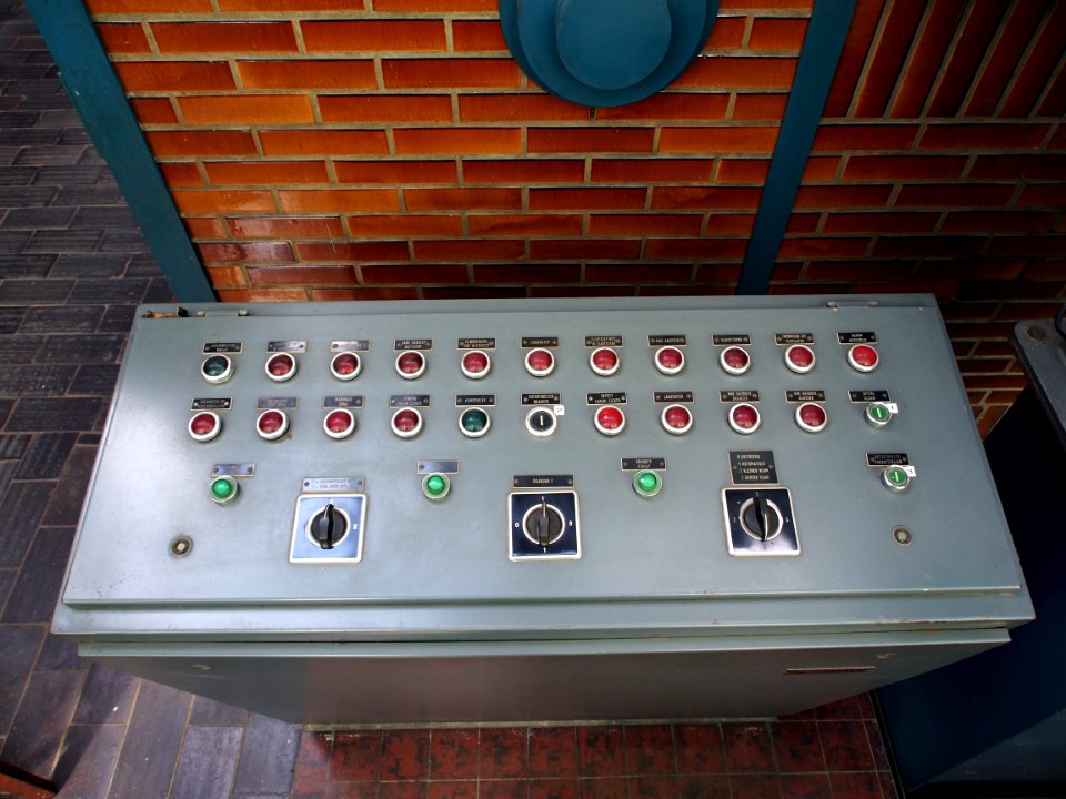 Control cabinet at the Religiueze Stoommachine Ketelhuis Steyl