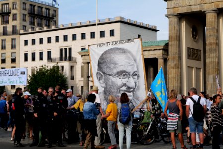 Conspiracist protest Brandenburg Gate Berlin 2020-08-28 03