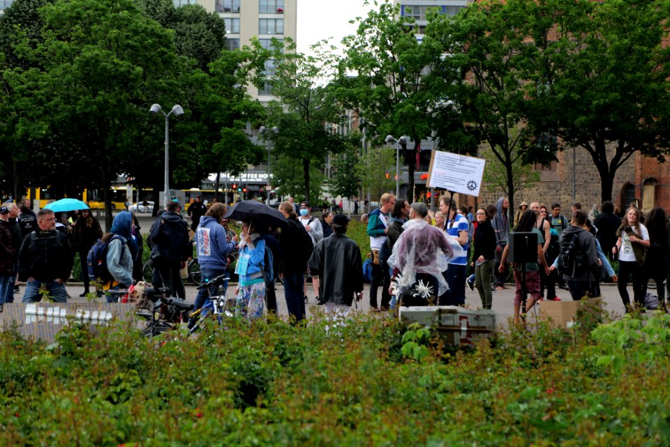Conspiracy theorists at Neptunbrunnen 2020-05-23 12