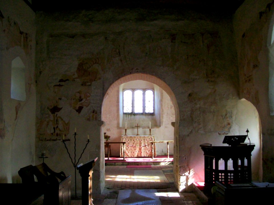 Coombes church, interior