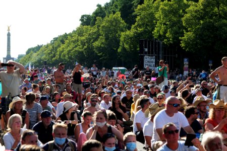 Conspiracy theorist protest Berlin Straße des 17 Juni 2020-08-01 45