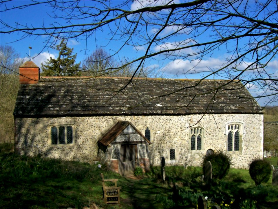 Coombes church, from south