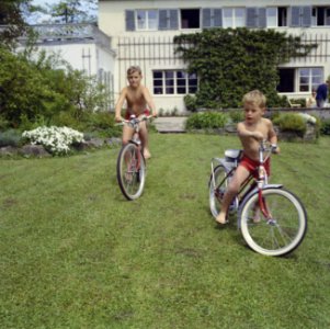 De zoontjes Kreisselmeier met hun fietsen, Bestanddeelnr 254-4954