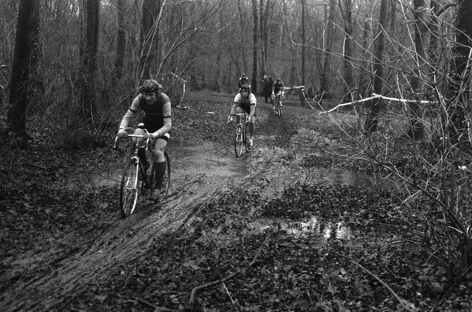 Deelnemers aan de cross op een bospad, Bestanddeelnr 926-8755