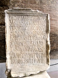Decius Marius plaque, Colosseum
