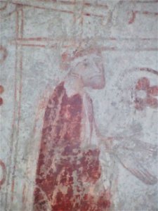 Death of Becket, wall painting, St James, Bramley 02