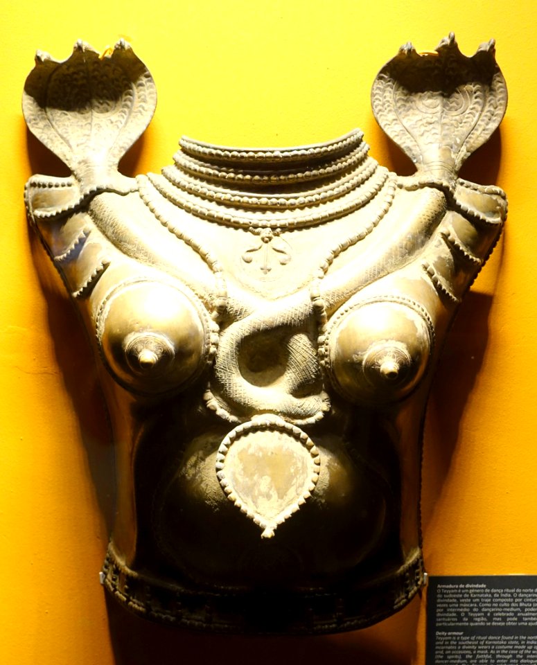 Deity armor, Theyyam, Kerala, India, mid 1800s, copper alloy - Museu do Oriente - Lisbon, Portugal - DSC06771