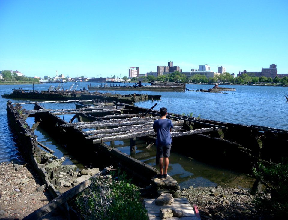 Defunct barges in CI Creek jeh