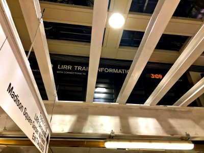 Defunct LIRR train board at Penn Station NY photo