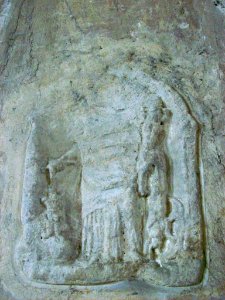 Defaced image of Fortuna, St Mary, Marlborough