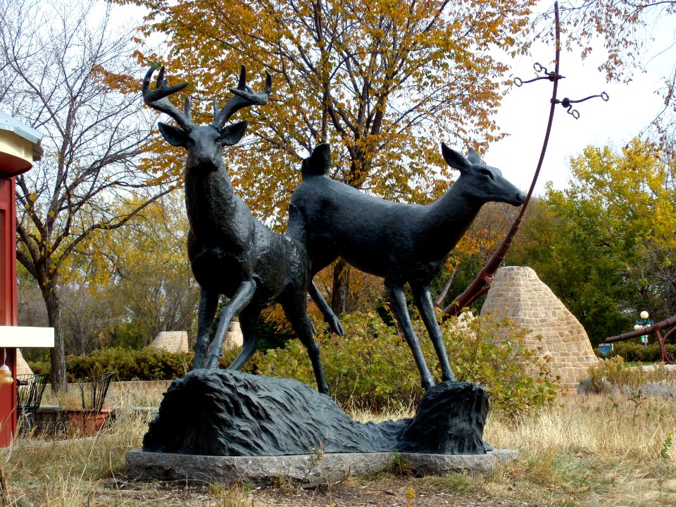 Deer Sculpture at the Forks in Winnipeg, Manitoba