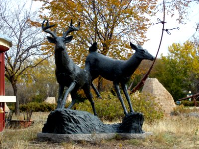 Deer Sculpture at the Forks in Winnipeg, Manitoba photo