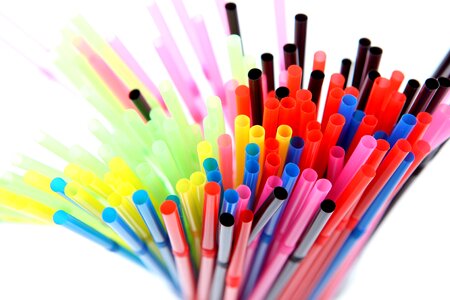 Colorful beverages plastic tubes