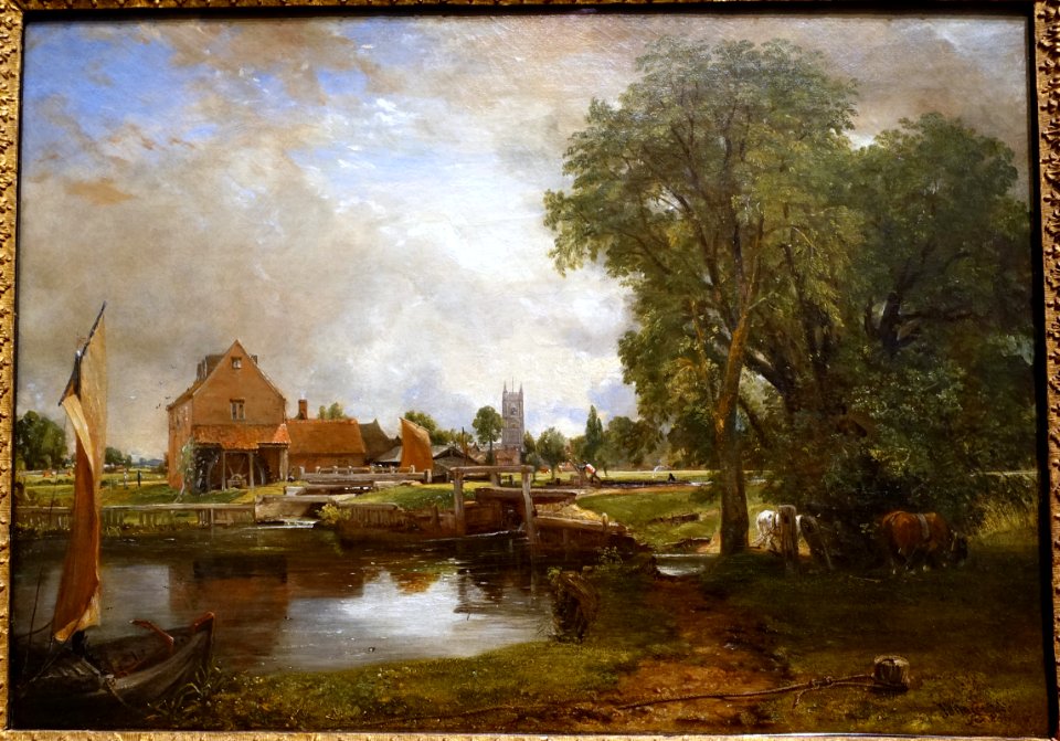 Dedham Lock and Mill, John Constable, 1820, oil on canvas - Currier Museum of Art - Manchester, NH - DSC07251