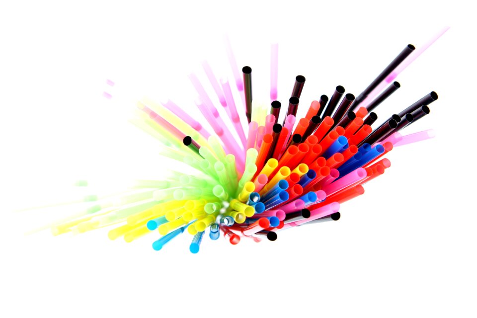 Colorful beverages plastic tubes