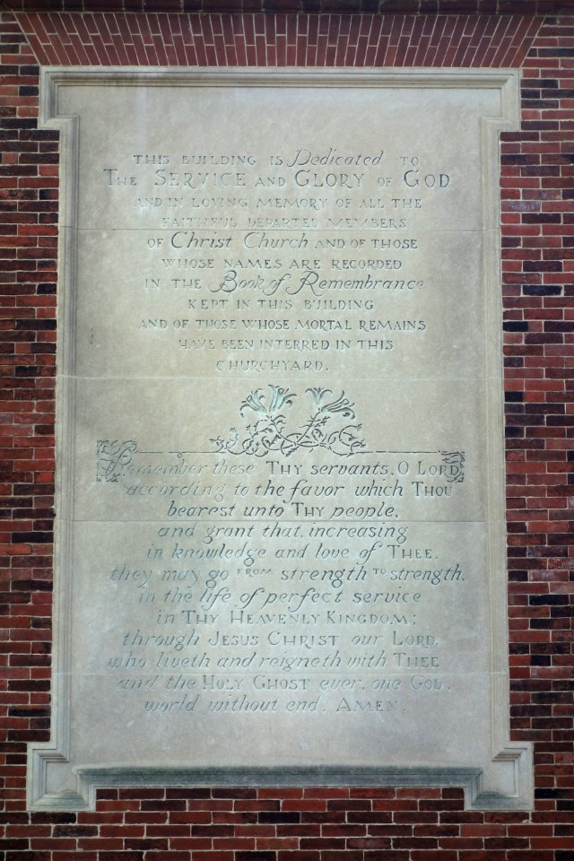 Dedication - Christ Church (Alexandria, Virginia) - DSC03507