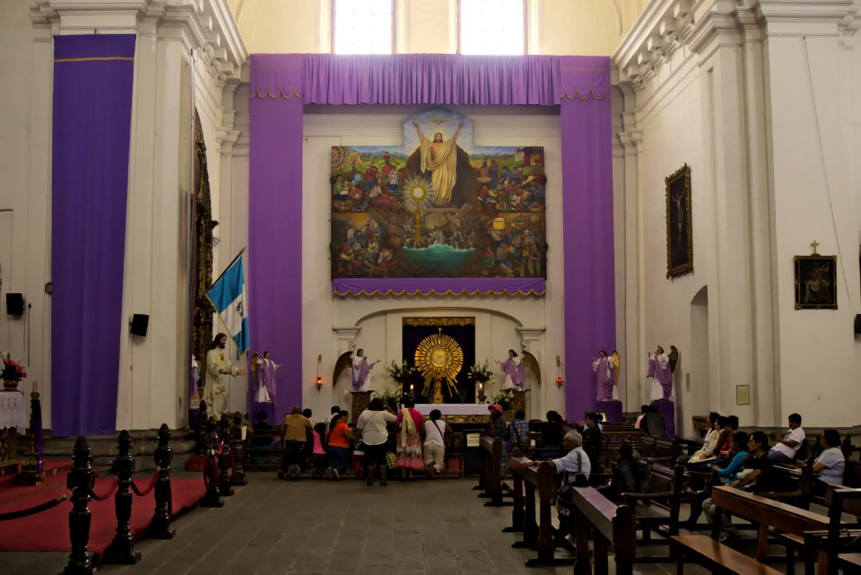 Decoration for Semana Santa in San Francisco Church in Antigua, Guatemala
