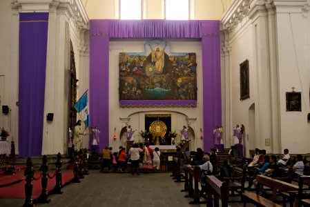 Decoration for Semana Santa in San Francisco Church in Antigua, Guatemala