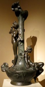 Decorative vase with two female figures by Emmanuel Villanis