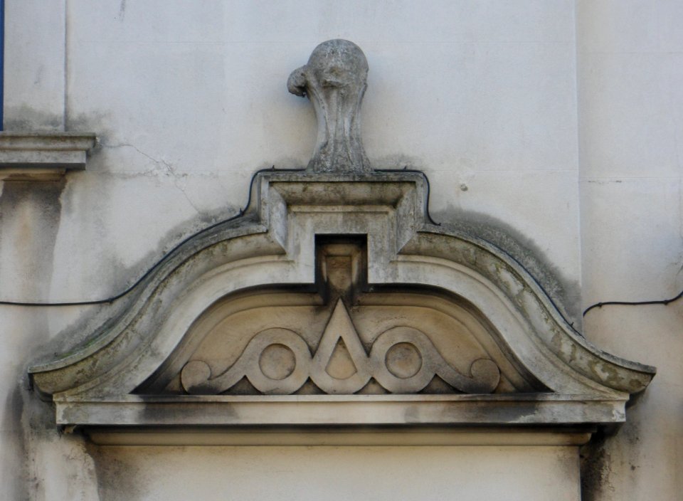 Decorative Pediment on Building near Preston Road, Brighton (December 2013)