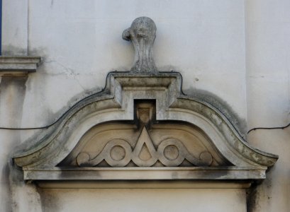 Decorative Pediment on Building near Preston Road, Brighton (December 2013)