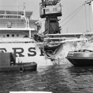Deense bananenboot Vragoer Mausk in aanvaring met Italiaanse tanker Markgure, Bestanddeelnr 913-8069