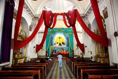 Decoration for Semana Santa in Escuela de Cristo Antigua, Guatemala