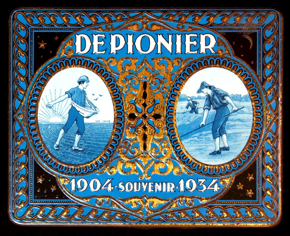 De Pionier 1904 Souvenir 1934 sigarenblikje
