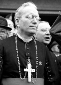De prins op bezoek bij de bisschop van Roermond, mgr Lemmens, die tijdelijk, Bestanddeelnr 900-2547 (cropped)