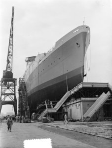 De Maasdam op helling scheepswerf Wilton Feijenoord, Bestanddeelnr 905-0367