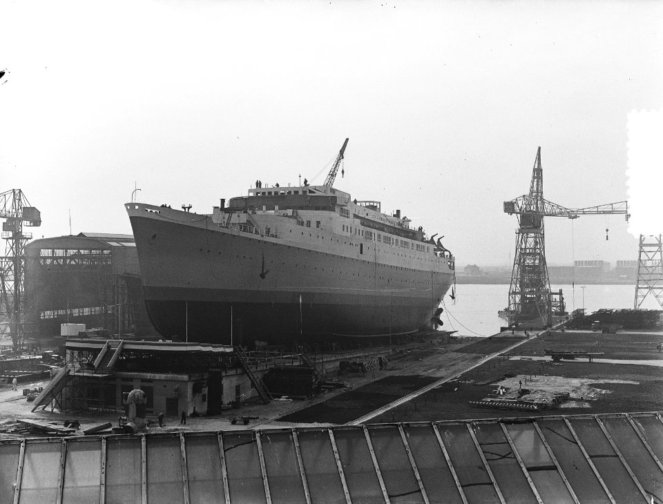 De Maasdam op helling scheepswerf Wilton Feijenoord, Bestanddeelnr 905-0364