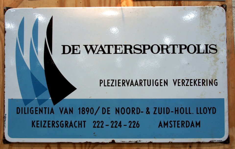 De WatersportpolisDagblad, emaille reklame bord