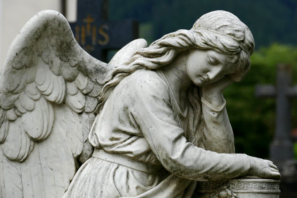 Rock carving art mourning