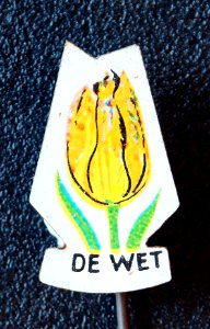 De Wet, reclame speldje